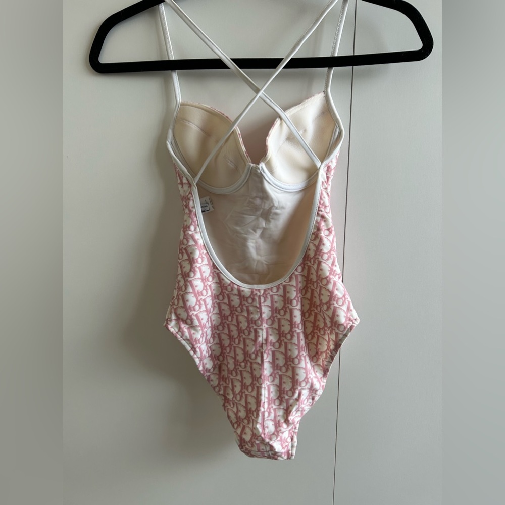 Dior pink monogram logo one piece swimsuit - Picture 2 of 2